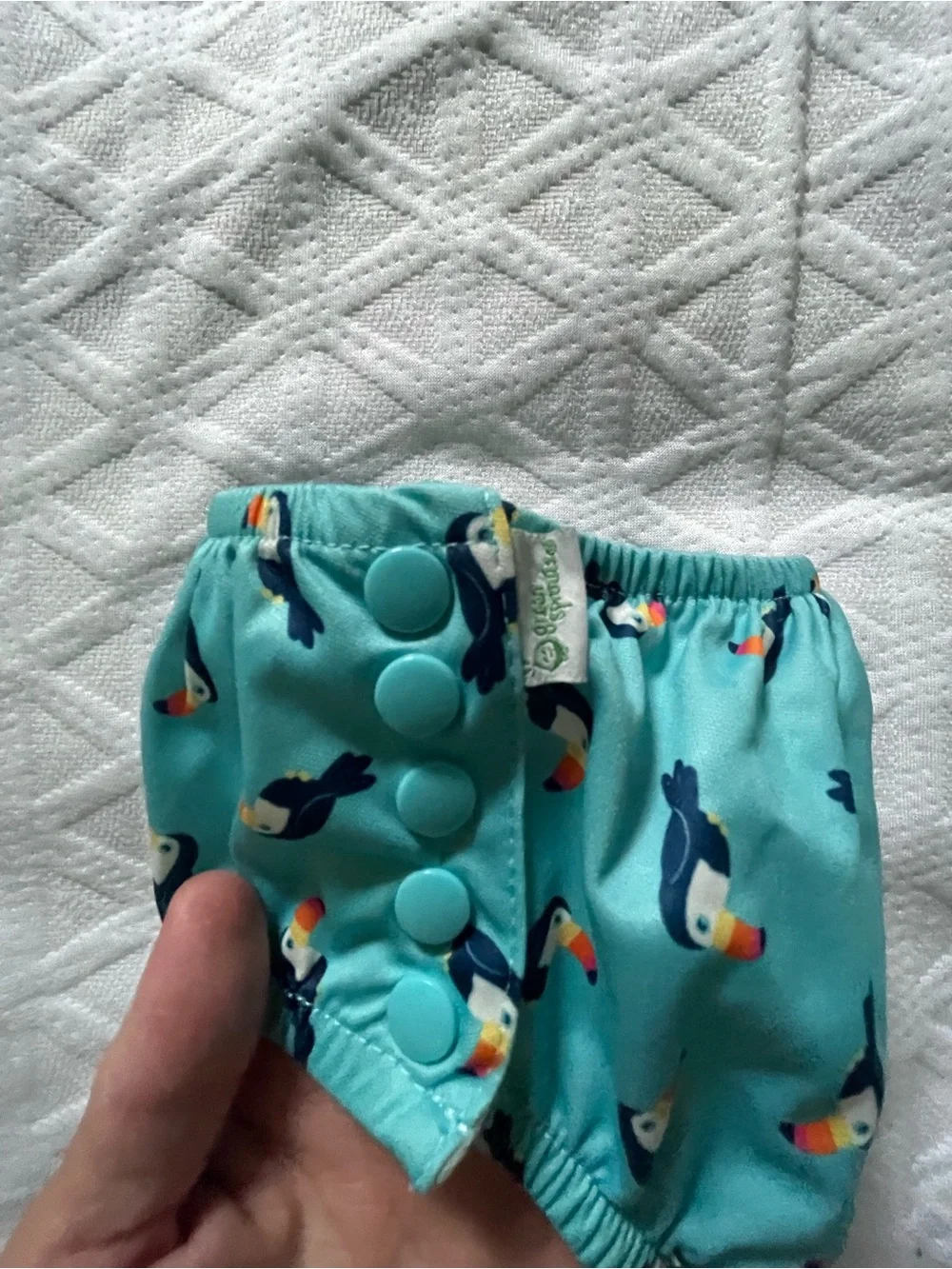 Green Sprouts Turquoise Toucan Print Swim Diaper Cover